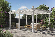 Vita 12x16 Foot White Vinyl Barcelona Flat Top Pergola