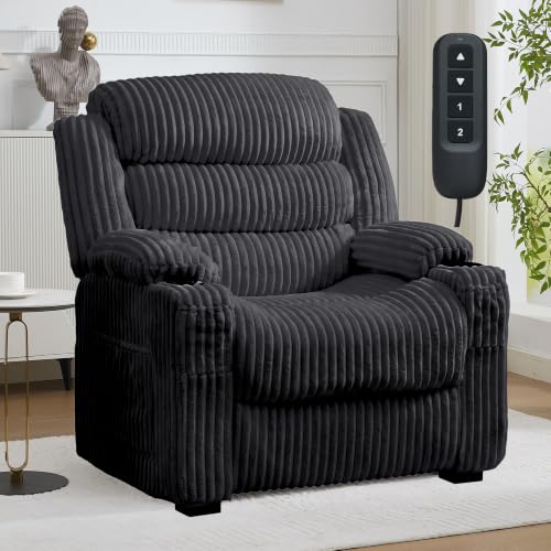 Oversized Power Recliner Remote Preset Memory Lazy Boy Corduroy Chair Sofa