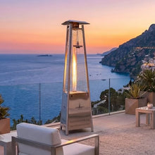 Lava CAPRI A-LINE 42000 BTU Portable Pyramid Patio Heater - 4.75" Glass Tube - 304 Stainless Steel - Triple Protection System (Propane, Stainless Steel)