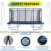 Upper Bounce Rectangular Trampoline Set with Enclosure Blue/Black