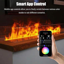 Multi-Colour RGB 3D Water Vapour Fireplace with Adjustable Brightness, Atomized Flame Effect, Automatic Water Refill, Remote and Touch Screen Control, Easy Install Design