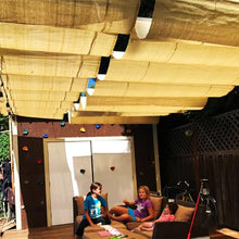 Asiwnshw Retractable Wave Shade Sails, Waterproof Pergola Awning Cover w/Light Strip, Replacement Canopy Sun Shade for Patio Porch Yard Garden Outdoor Deck Backyard(5'x16.4')
