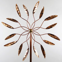 Stanwood Wind Sculpture Kinetic Copper Wind Sculpture, Dual Spinner Spinning Ficus Leaves