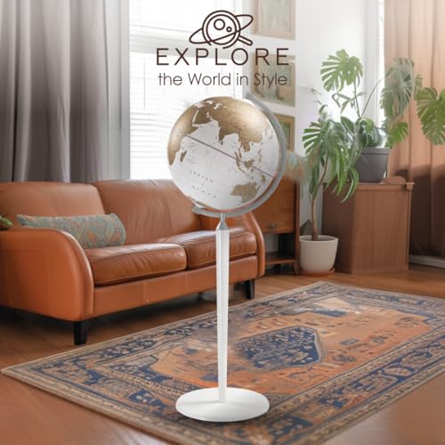 Waypoint Geographic 16" Vasco Da Gama Globe with Wood Stand White