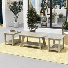 WestinTrends Tuscany Tuscany 3-Piece HIPS Outdoor Adirondack Coffee Table and Two Side Table Set, Weathered Gray