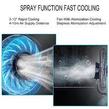 Cooling Fan with Mist, 90° Oscillating Misting Fan, Adjustable Height Pedestal Fan with 11 Gallon Tank, Outdoor Garden Backyard Fans