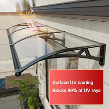 Transparent Window Awning with Polycarbonate Panel and Aluminum Frame (59"x142")