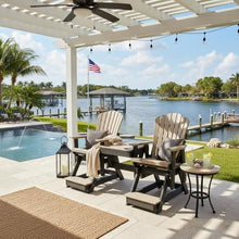 Outdoor Escape Gray Double Glider Balcony Height, 2-Seater with Center Table, HDPE All-Weather Patio Furniture, Durable Build
