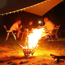 Outdoor Folding Wood Stove Multifunctional Stainless Steel Hollow with Grill Camping Picnic Bonfire Fire Pit(2XL)