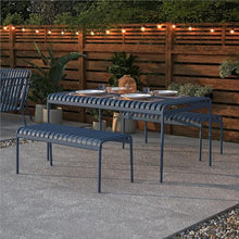 Novogratz Poolside Gossip, Ola All-Steel Table and Bench Set, French Blue
