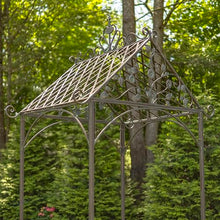 9.5ft T Iron Garden Arch with Embellished Trellis London 1820" (Antique Bronze)