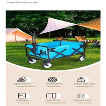 Portable Beach Trolley Cart for Camping and Picnic Foldable Hand Pulled Trailer with Stall Outdoor Folding Cart for Gatherings (White)