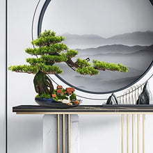 YXIANG56Q Fake Plants 28'' Artificial Plants, Chinese Style Welcome Pine Tree Indoor Potted Bonsai Plant Simulation Green Plant Decoration Home Office Living Room Porch Bonsai Tree