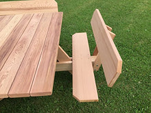 Dan's Outdoor Furniture Mfg. Co. LLC Western Red Cedar 56" Square Top Picnic Table w/Easy Seating and Backs