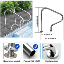 DMCHENGMA Swimming Pool Hand Rail with Installation kit - Easy Mount Non-Slip Pool Safety Products Hand Grab Rail (2 PCS), 31.5x10.6x31.5 in