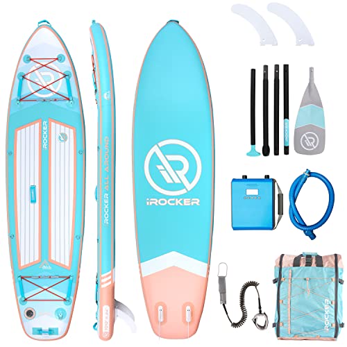 iROCKER All-Around Inflatable Stand Up Paddle Board Ultra Series Aqua/Peach