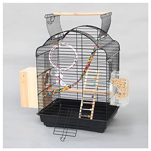 QTBH Flight Cage Large Parrot Cage Villa Bird Cage Home Large Cockatiel Breeding Cage Large Birds, Parakeets, Starlings, Canary Love Birds Bird Cage (Color : Black)