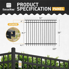 Fencer Wire Heavy Duty Flat Top Fence Barrier Panel, 5FT Height X 6FT Width Anti-Rust Metal Fencing Panel, Steel Outdoor Decorative Garden Fence Panel for Yard, Pool, Patio, Pack of 5