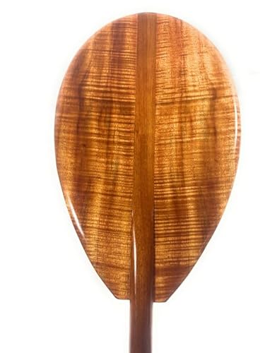 Tikimaster Exquisite Tiger Curls Koa Outrigger Paddle 50 Inch T-Handle Made in Hawaii