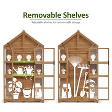 MCombo Wooden Greenhouse with Roof & Adjustable Shelves, 0826 (Natural)