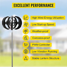 HUIZHITENGDA 48v, 16000W Portable Vertical Wind Power Turbine Generator Kit,Wind Speed of 2.5M/S to Start with Charge Controller12v-220V(Black)