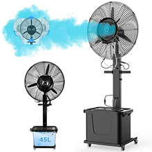 GFJYKDL Outdoor Fan Misters for Cooling Misting Fans for Outside - 5 Speed Setting, 45° Oscillation, 12 Gallon Tank - Attention for Patio, Backyard,71cm/28in