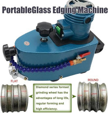 Grinding Edging, Portable Small Glass Edger, Electric Glass Edging, Polish Edge for Plane,Curve, Rounded Corner,Green