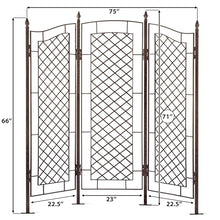 H Potter 3-Panel Privacy Screen Trellis 75" W