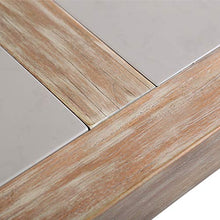 Armen Living Sienna Outdoor Eucalyptus Dining Table with Grey Teak Finish and Concrete Top
