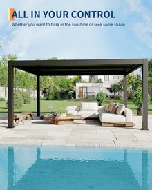 IDEALHOUSE All-Aluminum Louvered Pergola, Adjustable Roof Hardtop Gazebo