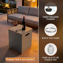 2-Piece 42" Rectangular Propane Fire Pit Table for Outside Patio 50,000 BTU