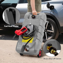 SunnyFurn 2-Pack 15 Gallon Gas Caddy with Transfer Pump, Heavy Duty HDPE Fuel Can on Wheels with 10ft Hose, Portable Gas Tank for Gasoline Diesel for Lawn Mowers Cars Boats ATVs and Farm