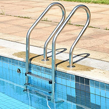 Swimming Pool Handrail Ladder 304 Stainless Steel Hot Spring Ladder Swimming Pool Ladder with 3 Non-Slip Pedals no Embedded/Silver/54cm (Silver 54cm)
