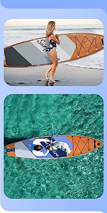 Spaboy Inflatable Stand-Up Surfboard Wood Grain Brown
