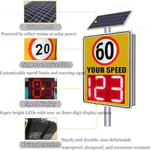 ZHPPED Solar Powered Led Speed Limit Signs, 20"x27"/24"x35" Rust Proof Aluminum Radar Speed Detector 2 Digital Speed Detector for Streets & Neighborhoods, Waterproof White-24''X35''