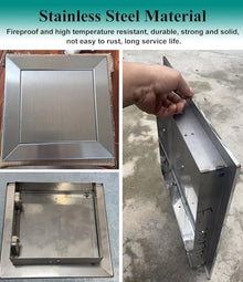 WAMVZYX Stainless Steel BBQ Grill Access Door 4x4 6x6 20x14 24x30 30x30 32x32, Push to Open Access Panel Bathroom/Outdoor Kitchen Inspection Door(20x30in/50x75cm)