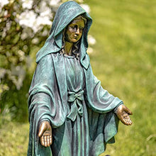 Zaer Ltd. 36" Tall Outdoor/Indoor Magnesia Based Cement Blessing Mother Mary Statue (Aged Bronze)