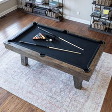 Chamberlain Game Tables Aspen Nights Handcrafted Distressed Wood 7' Pool Table Brown and Black