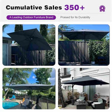 OROTLECT 9'' x 11'6" Rectangular Cantilever Gray Umbrella with Base