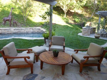 WholesaleTeak Giva 7Pc Teak Sofa Lounge Chair Set with 4 Chairs, 2 Ottomans & Coffee Table