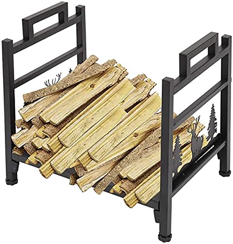 DJVHSRI Firewood Rack Firewood Rack Outdoor, Garden Log Rack Holder, Indoor Metal Fireplace Wood Stacker, Heavy Duty Wrought Iron Wood Storage Rack, Easy Install,