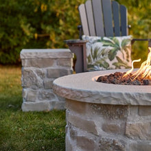 Real Flame Scottsdale Propane Tank Cover for Outdoor Gas Fire Pits, Storage Hideaway Side Table for 20 Pound Propane Tank, Natural Stacked Stone-Like Finish in Beige