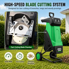 MASTLOUFUL Portable Wood Chipper, 1.54 in Cut, Yard Shredder with 50L Bag