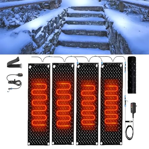 Coal2ToalPW No-Slip Snow Melting Mats - Outdoor Rubber Heating Mats for Fast Snow Removal and(40x200cmx4Pcs)