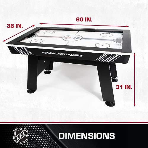 NHL 60" Air Hockey Table with Electronic Overhead Scoreboard Black/White