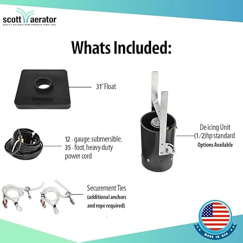 Scott Aerator Floating De-Icer for Lakes & Ponds 1/2 HP 115V Stainless Steel