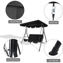 x3anggyt5 Garden Outdoor Porch Swing Adjustable Canopy Durable Steel Frame for Garden Poolside Seat
