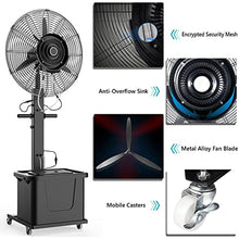 KUYBTU Outdoor Misting Fan for Patios, Waterproof Cooling Fan with Mist, 3 Speed Settings