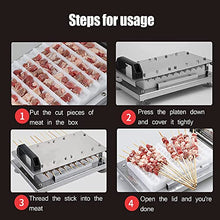 UYCVT Stainless Steel Meat Skewer Maker Machine, 10 Holes Barbecue Kebab Maker, Can Be Reused Skewers Barbecue Tool, for Outdoor,Party, Family