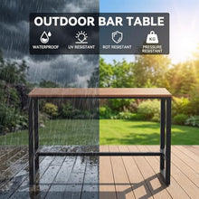 MISXEOE Extra Long Outdoor Bar Height Table, Patio Bar Tables High Counter Table, Weather Resistant Pub Tables for Poolside Garden Balcony Restaurant Cafe, Indoor or Outdoor Use(70.8"x15.7"x40.5")